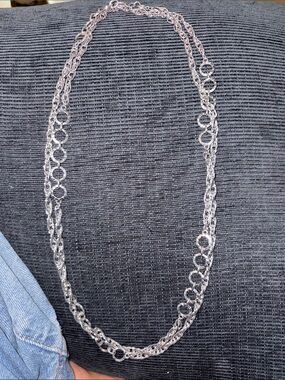 Monet Multi-Chain Necklace Womens OS Silver Good Circle Link Layering Jewelry
